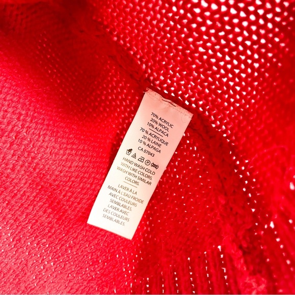 A. Gianetti Petite Red Knit Sweater Alpaca Wool Acrylic Blend - Picture 3 of 8
